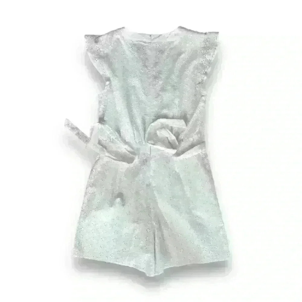 Cece Women's Cotton Eyelet White Romper Size 10 NWOT - Picture 3 of 4